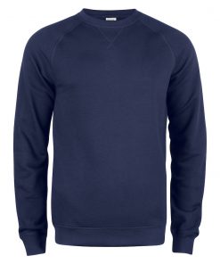 Premium kwaliteit sweater met ronde hals en een moderne pasvorm. De sweater is gemaakt van biologisch katoen en gerecycled polyester in een zware French Terry kwaliteit waardoor de sweater een hoogwaardige uitstraling heeft en minder milieubelastend is. De sweater is hoogwaardig afgewerkt met een verborgen zijzak met rits